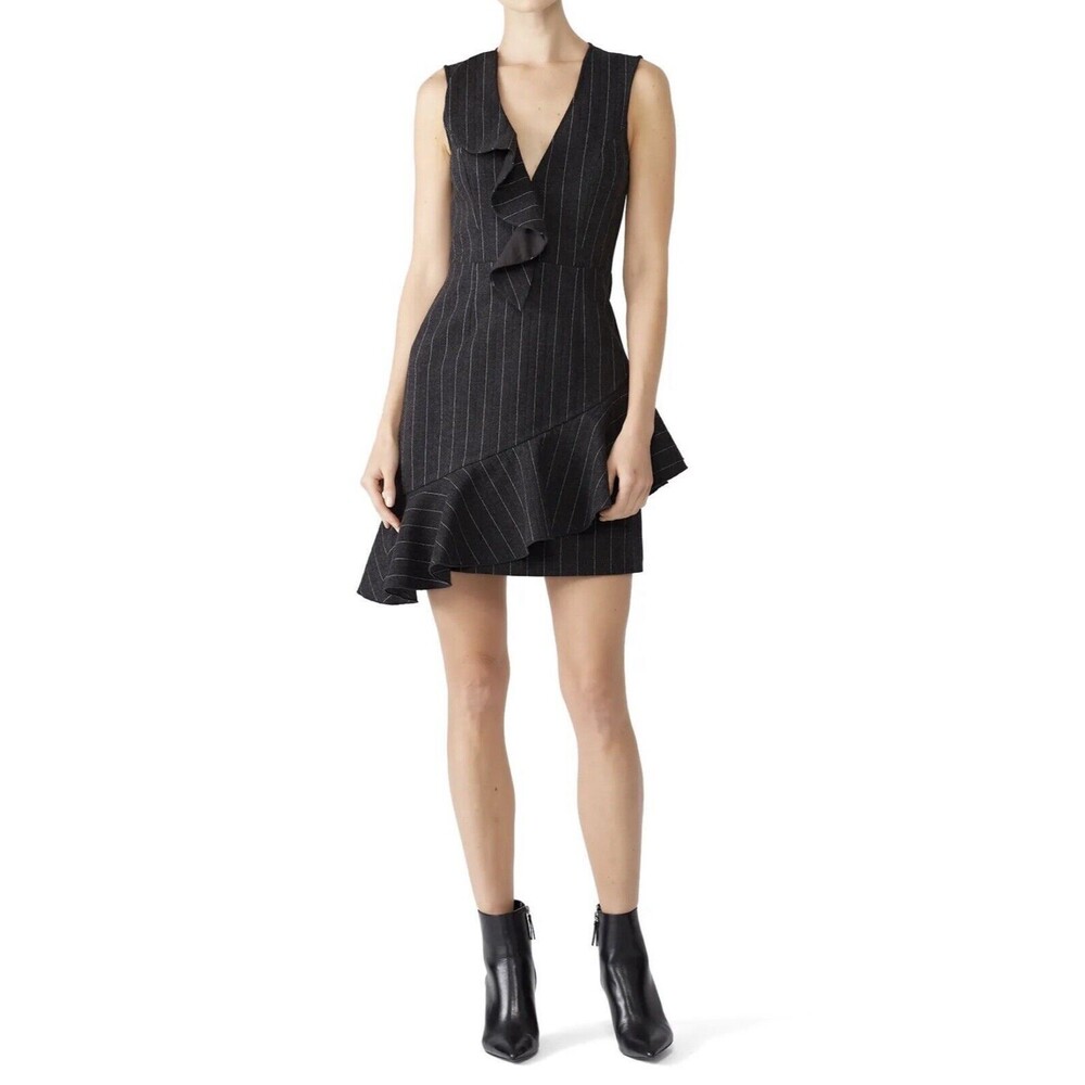 SAYLOR Charcoal Bettie Asymmetrical Mini Dress SIZE SMALL‎